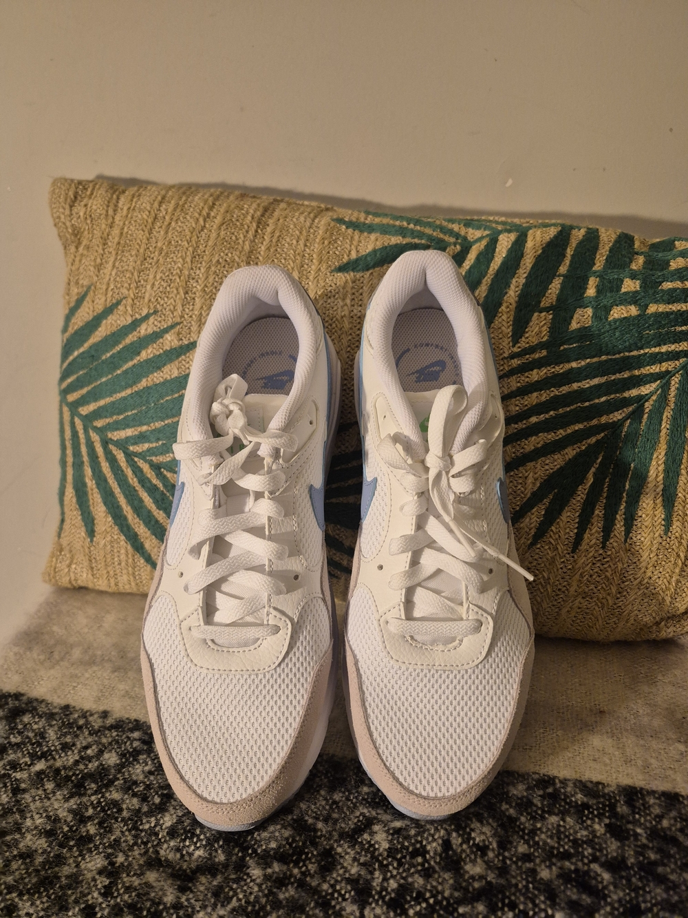 Nike White and Light Blue Women's Athletic Sneakers 12
